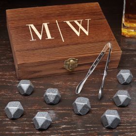 Quinton Engraved Black Onyx Whiskey Stones Gift Set