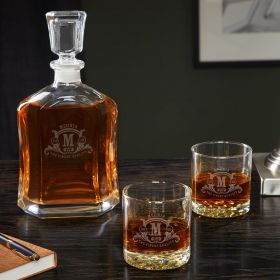Westbrook Argos Personalized Decanter Set With Buckman Glasses