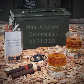 Personalized .50 Cal Ammo Can Gift Set for Men