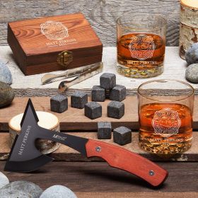 Rustic Adventure Fueled By Fire Custom Axe & Whiskey Set – Firefighter Gift