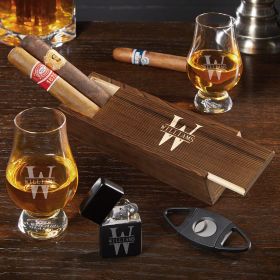 Oakmont Customized Glencairn Cigar Box Set