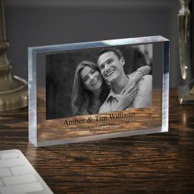 Let’s Get Married Personalized Acrylic Block Engagement Gift 6x8