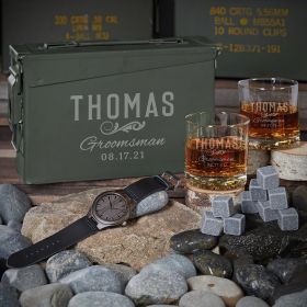 Classic Groomsman 30 Cal Ammo Can Set of Personalized Groomsmen Gifts