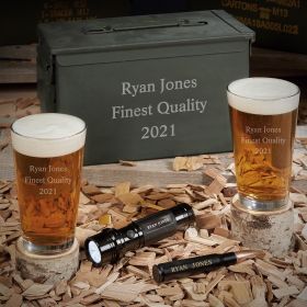 Personalized 50 Cal Beer Gifts with Flashlight
