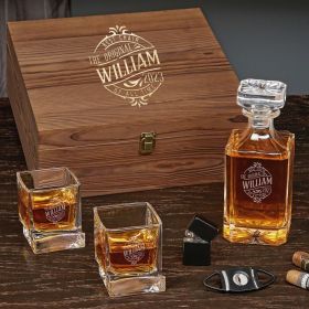 Maddux Carson Personalized Whiskey Decanter Set