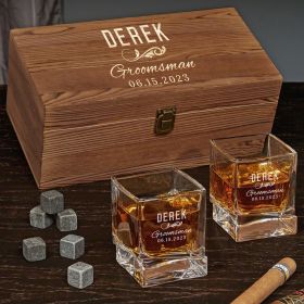 Classic Groomsman Custom Yorke Whiskey Gifts for Groomsmen