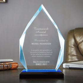 Large Blue Diamond Personalized Recognition Award