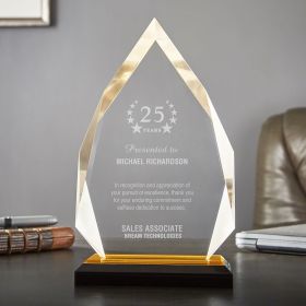 Medium Gold Diamond Personalized Years of Service Award
