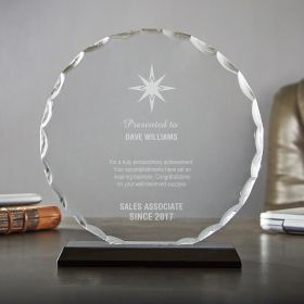 Medium Round Facet Engraved Employee Award