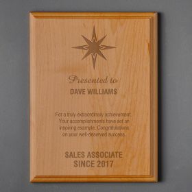 Small Red Alder Engraved Wood Plaque