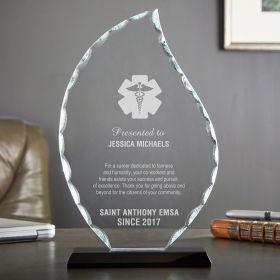 Medium Flame Facet Glass Personalized EMS Award