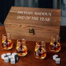 Personalized Beckett Whiskey Tasting Glasses Box Set