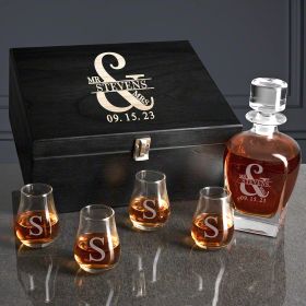 Love and Marriage Personalized Draper Whiskey Gift Box Set