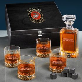 Marine Corps Gifts Engraved Carson Decanter Set