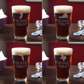 Custom Beer Glass with Your Home State (All 50 Avail)