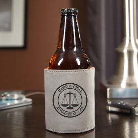 Scales of Justice Personalized Beer Holder for Lawyers, Slate Gray