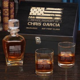 American Heroes Custom Draper Whiskey Set of Military Gifts