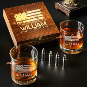 Bullet Whiskey Gift Set Engraved with American Heroes