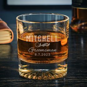 Classic Groomsman Custom Churchill Whiskey Glass Groomsman Gift