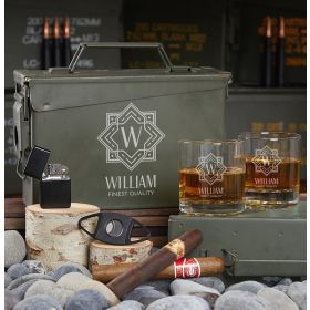 Custom Whiskey Gifts 30 Cal Hemingway Set
