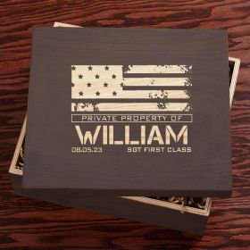 Custom Wood Box Walnut with American Heroes