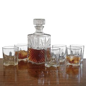 Sparta Whiskey Decanter and Glasses, 7-Piece Set
