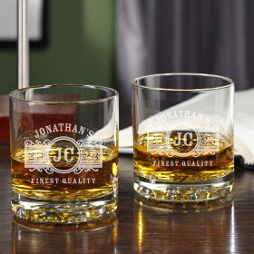 Double Old Fashioned Glasses Buckman Custom Marquee - Set of 2