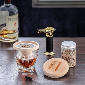 Elton Engraved Halo Whiskey Smoker Kit with Glass 6 pc