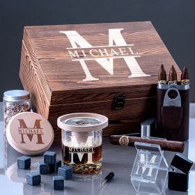 Halo Personalized Whiskey Smoker Gift Set 12 pc Oakmont