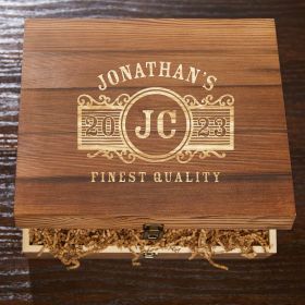 Wood Keepsake Box Customized with Marquee - Large