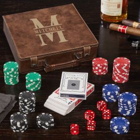 Oakmont Brown Personalized Poker Set