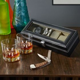 Oakmont Engraved Watch and Whiskey Gift Set