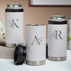 Set of 3 Bridesmaid Gifts Custom White Can Coolers Jasmine