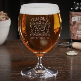 Customized Beer Can Glass-Personalized-Birthday Beer Glass-Engraved-Vintage-Cheers-Aged To Perfection-Birthday Gift-Etched Beer Glass-Barware 1 