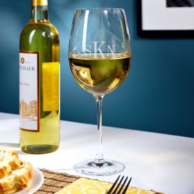 Baldovino Personalized Monogram White Wine Glass