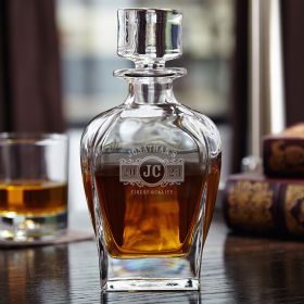 Whiskey Decanter Engraved Marquee Draper