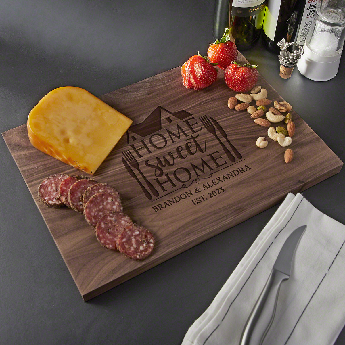 Home Sweet Home Walnut Personalized Cutting Board - Standard