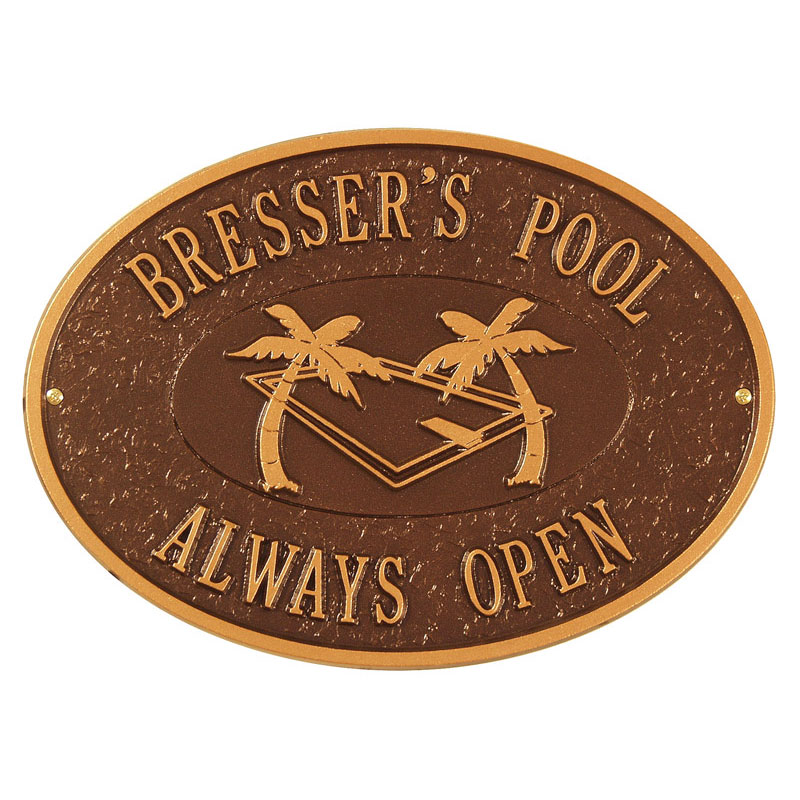 Personalized Swimming Pool Outdoor Plaque