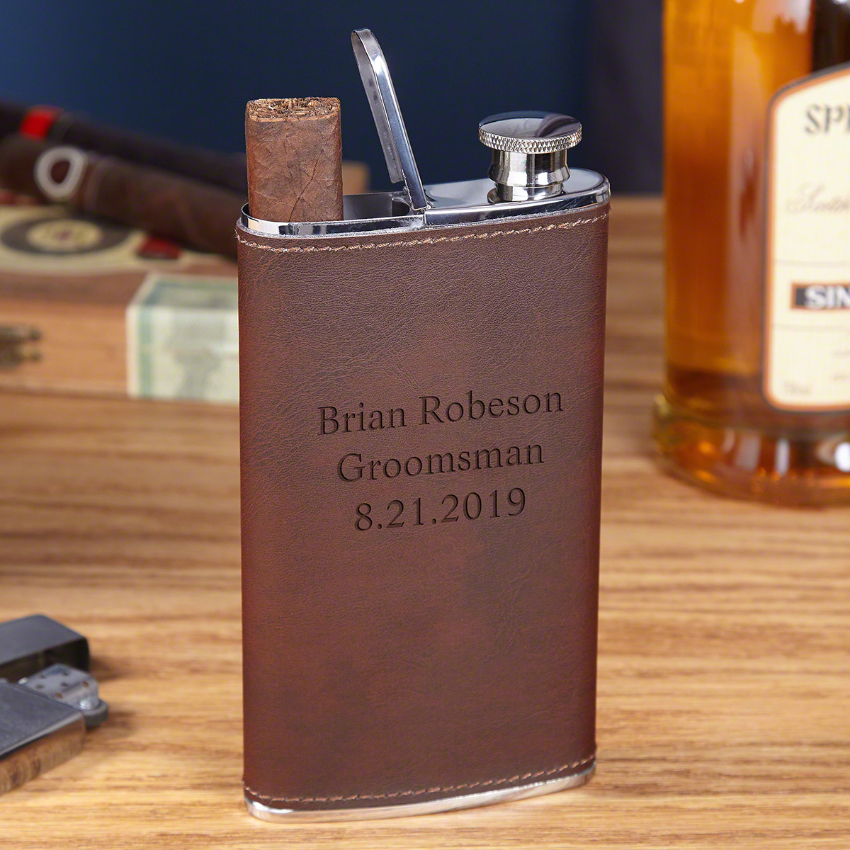 Tattenbaum Custom Leather Flask & Cigar Holder