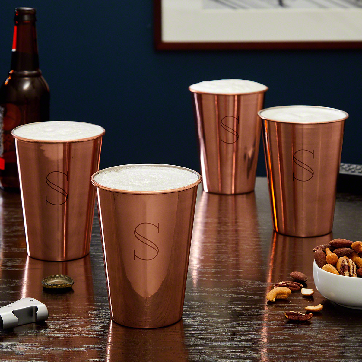 Starosta Personalized Copper Pint Glasses Set of 4