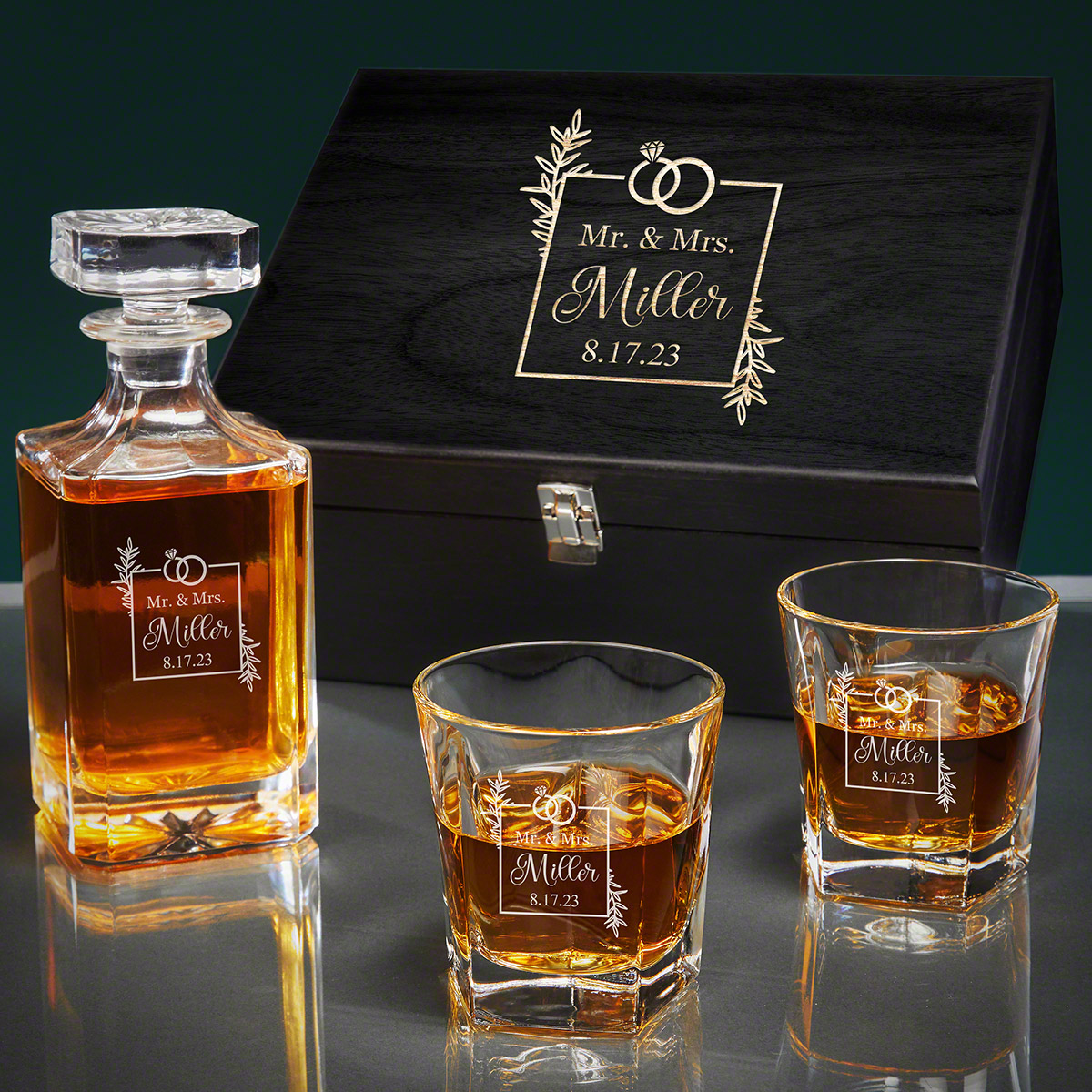 Wedding Vow Custom Carson Whiskey Gifts for Newlyweds