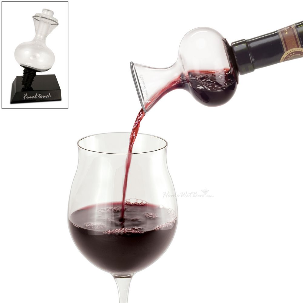 On-Bottle Deluxe Wine Aerator with Stand and Stopper